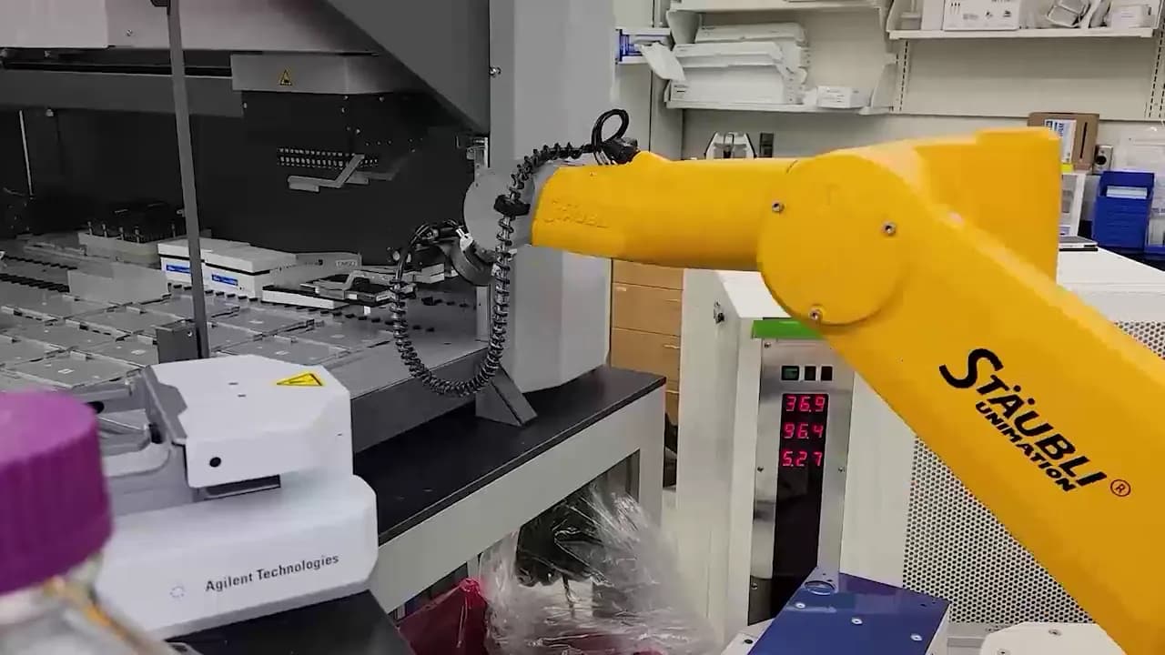 Robotic sample handling in a laboratory